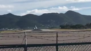 Runway at St Maarten Airport Virgin Islands