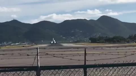 Runway at St Maarten Airport Virgin Islands