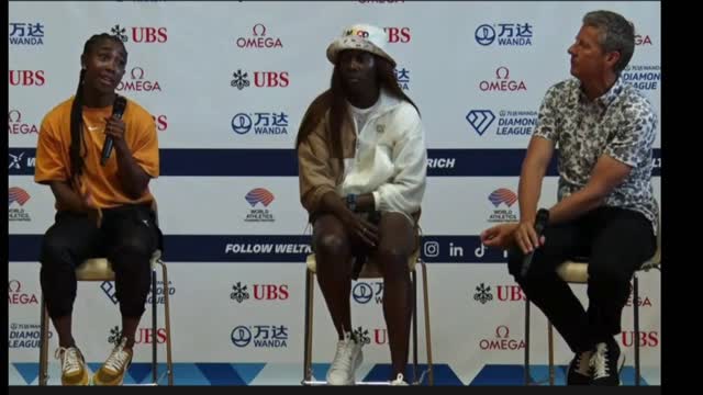 Fraser Pryce and Shericka Jackson interview before the Diamond League final in Zurich