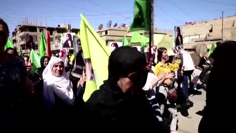 Women in Syria protest in solidarity with women of Iran