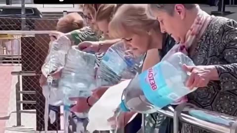 Spain Liberals Protest By Pouring Water Into Water