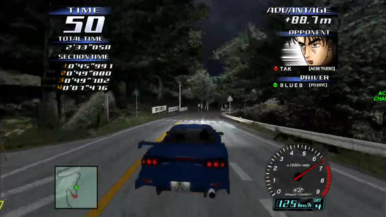 Initial D Arcade Stage 3 - Mazda RX7 Spirit R Legend Of The Street Walkthrough Pt 14(Flycast HD)