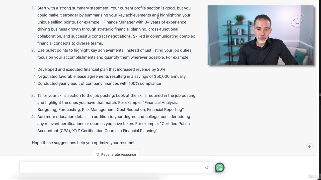 Chapter 12 | 005 Optimize my resume with ChatGPT