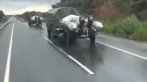 Russians Transport Bridge in Ukraine