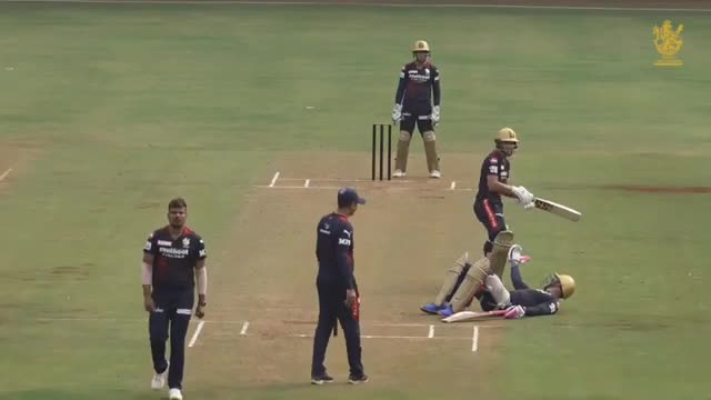 Faf Du Plessis and Anuj Rawat batting against Harshal Patel XI - RCB practice match for IPL 2022