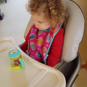 2-year Old Verbally Expresses A Range Of Emotions In Her High Chair