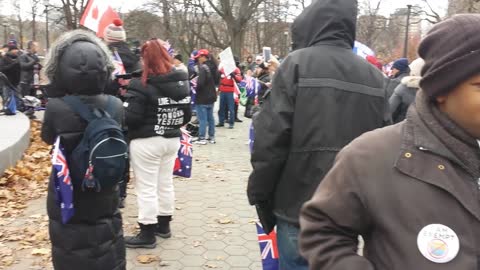 Toronto gathering for freedom and in support of Australia, December 4, 2021