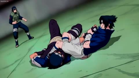 Chūnin Exams Sasuke vs Yoroi, Sasuke copied Rock Lee's skill English Dub