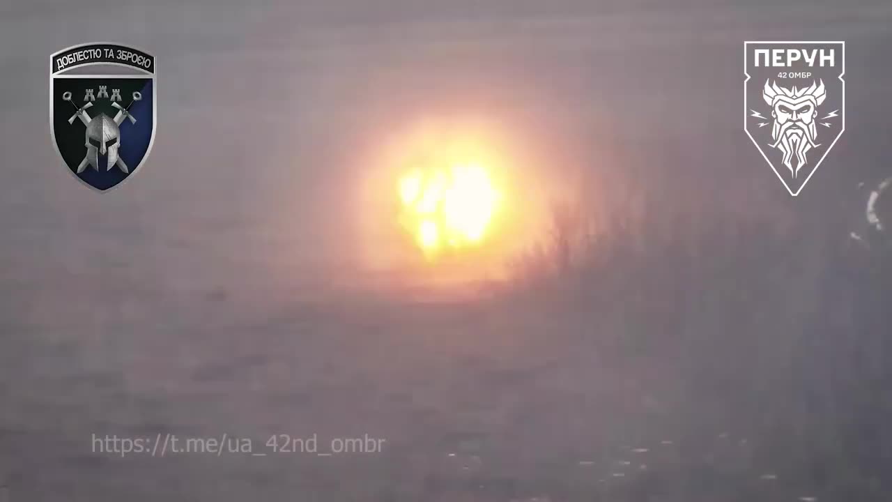 The drone hit the enemy's anti-tank mine depot