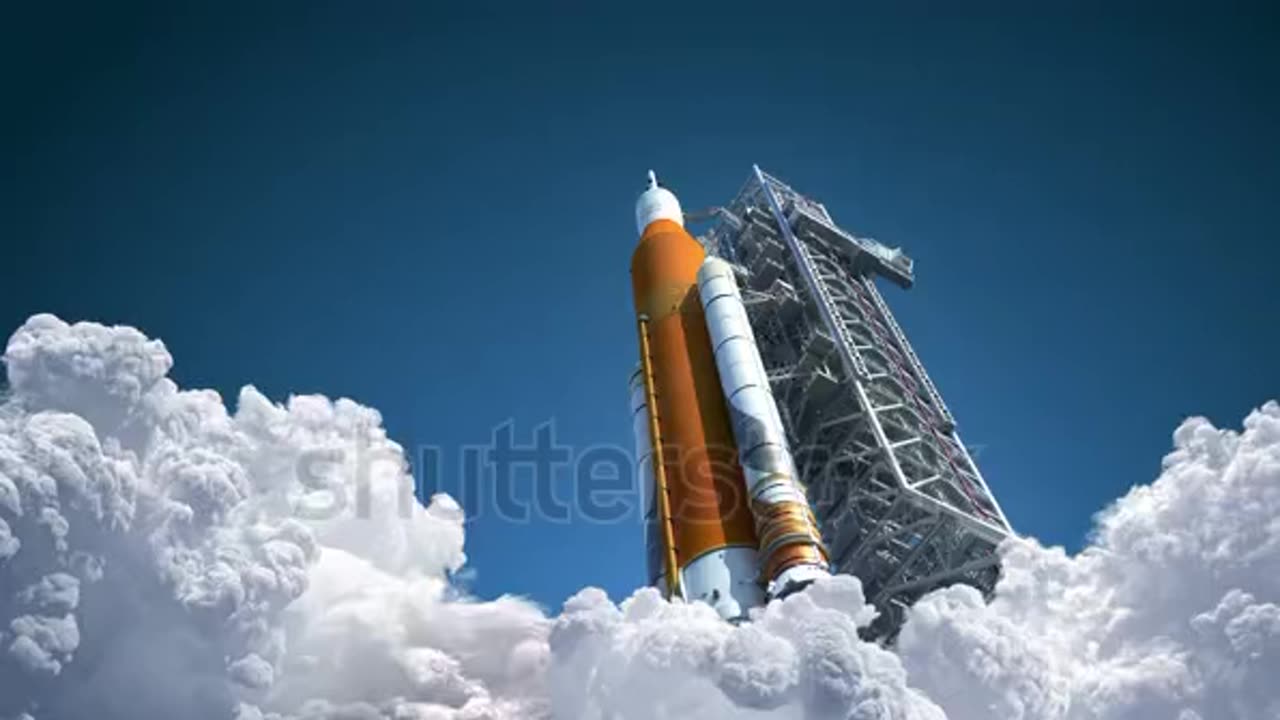 4K. Space Launch System Takes Off. 3D Animation. Ultra High Definition. 3840x2160.