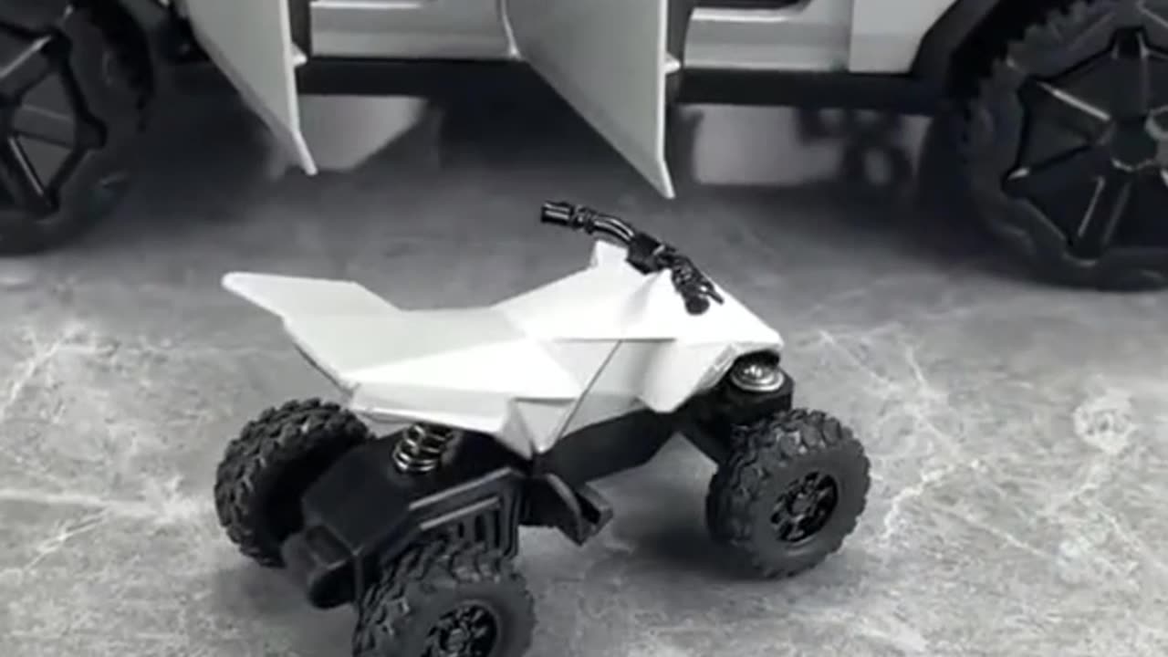 Tesla Cybertruck Pickup Motorbike Scale Model