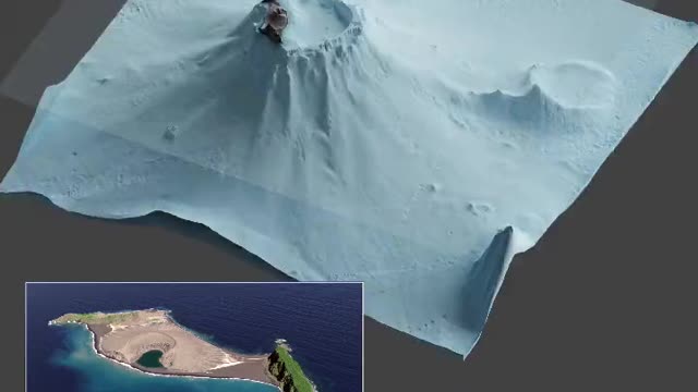 Massive Hunga caldera (5km diameter) below the water line