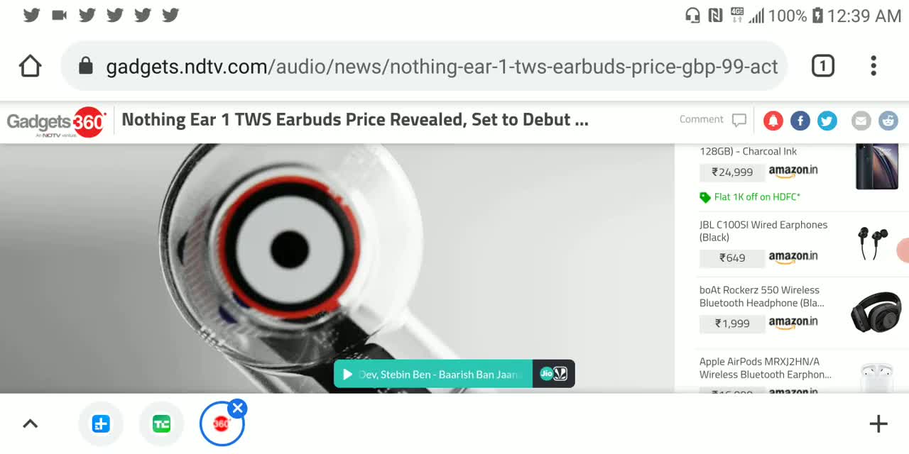 Nothing Ear 1 earbuds will debut at $99 and have noise canceling upon it's July 27 debut