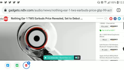 Nothing Ear 1 earbuds will debut at $99 and have noise canceling upon it's July 27 debut