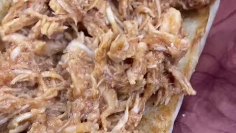 Shredded meat sandwich