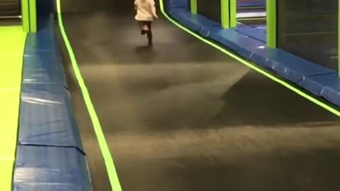 Collab copyright protection - little girl at sky zone face plants