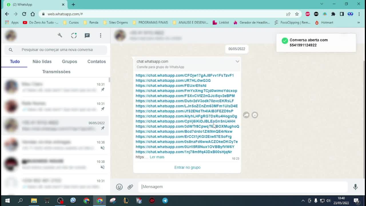 Enviar msg para não contatos