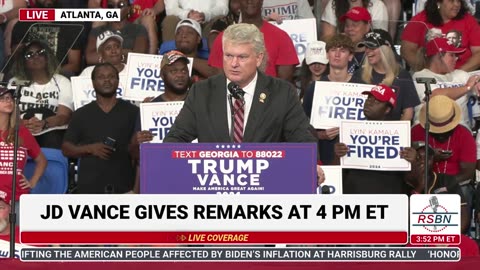 WATCH: Rep. Mike Collins Takes the Stage at President Trump Rally in Atlanta - 8/3/24