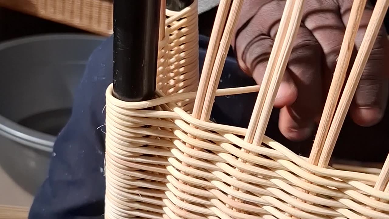 How rattan on wrought chair weaving is done.