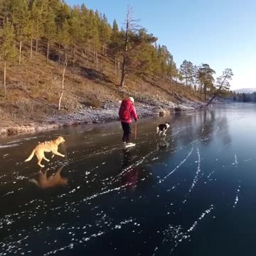 WATCH : Skating On Crystal Clear Ice! ❄️😮