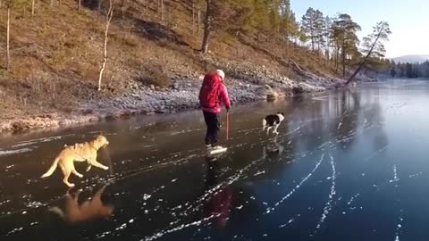 WATCH : Skating On Crystal Clear Ice! ❄️😮
