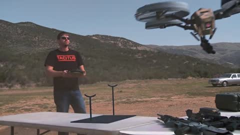 Prototype Quadrotor with Machine Gun!