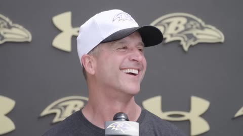 John Harbaugh On What He’s Seen From the Offensive Line | Baltimore Ravens