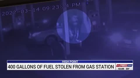 Thieves stole nearly 400 gallons of gas from a gas station in North Carolina