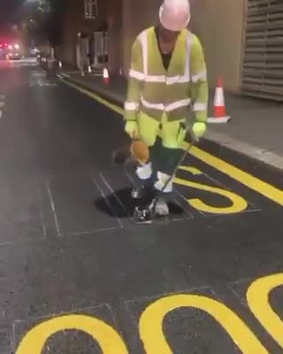 How the road markings are applied