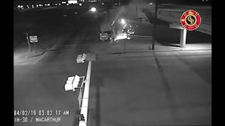 Tense milk truck crash caught on traffic cam