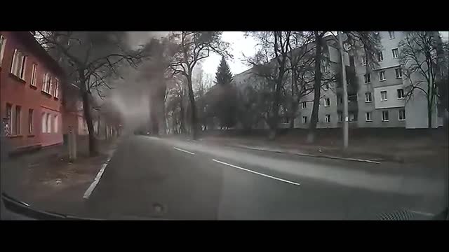 Frightening footage Russian strike caught on dashcam in Chernihiv, Ukraine