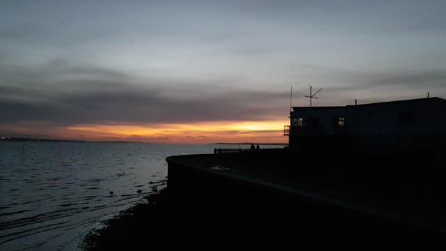 Lovely place to walk during a sunset .