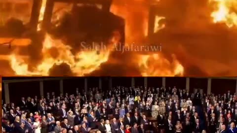 Israel is burning hospital patients alive while the corrupt Politicians of Jewish AIPAC bribes$ celebrate a war criminal