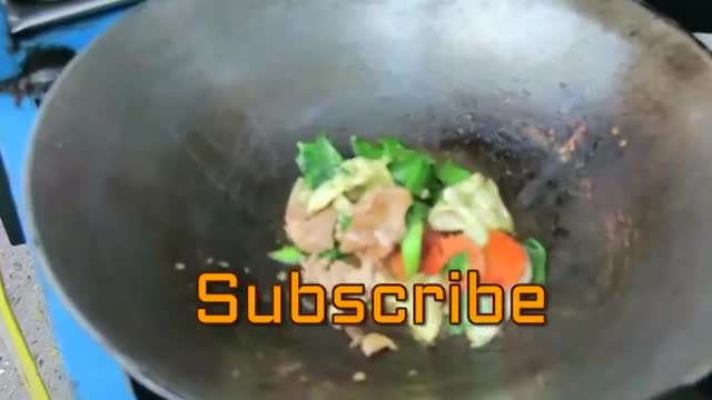 Thai Street Food - Thailand Stir Fry Chicken Vegetables