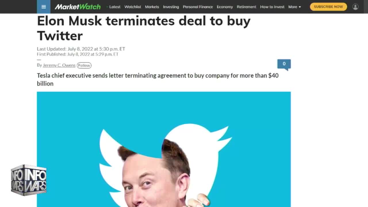 BREAKING: Elon Musk Cancels Deal To Buy Twitter!