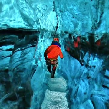Seeking to explore new ice caves 🥶🏔️