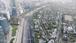 Costanera center and Mapocho River in Santiago, Chile