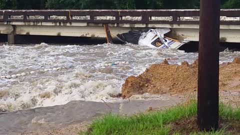 Camper Destroyed by Flooded Waters