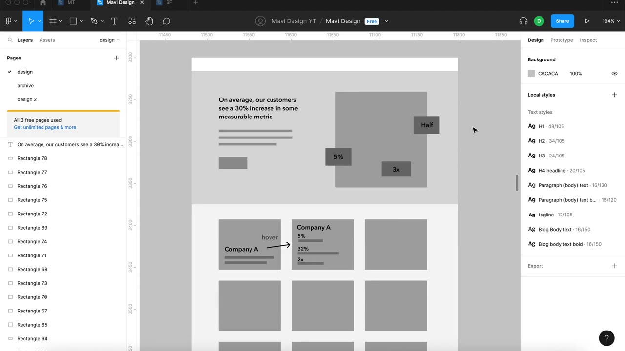 WEB DESIGN IN FIGMA ep.22 Wireframing & Layout for Case Studies – Free UX UI Course