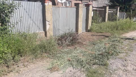 Removed grass from the yard