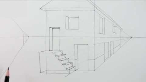 The Drawing Of Houses Along The Street