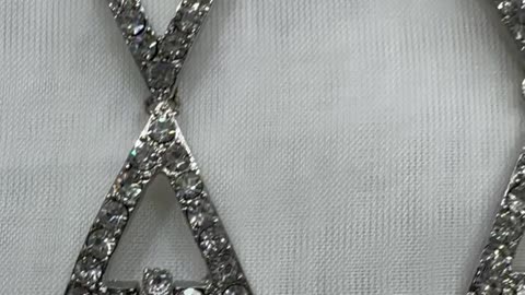 Handmade Unique 6” Post Earrings with Clear Crystals. Drop Earrings. Gift. Party