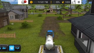 Farming Simulator 16 - combining canola, selling milk and wool, and getting bigger loading wagon