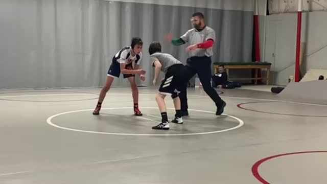 My son’s first match at 120 pounds