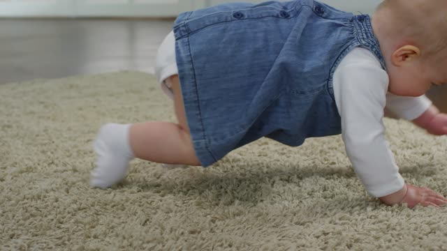 Cute baby crawlin