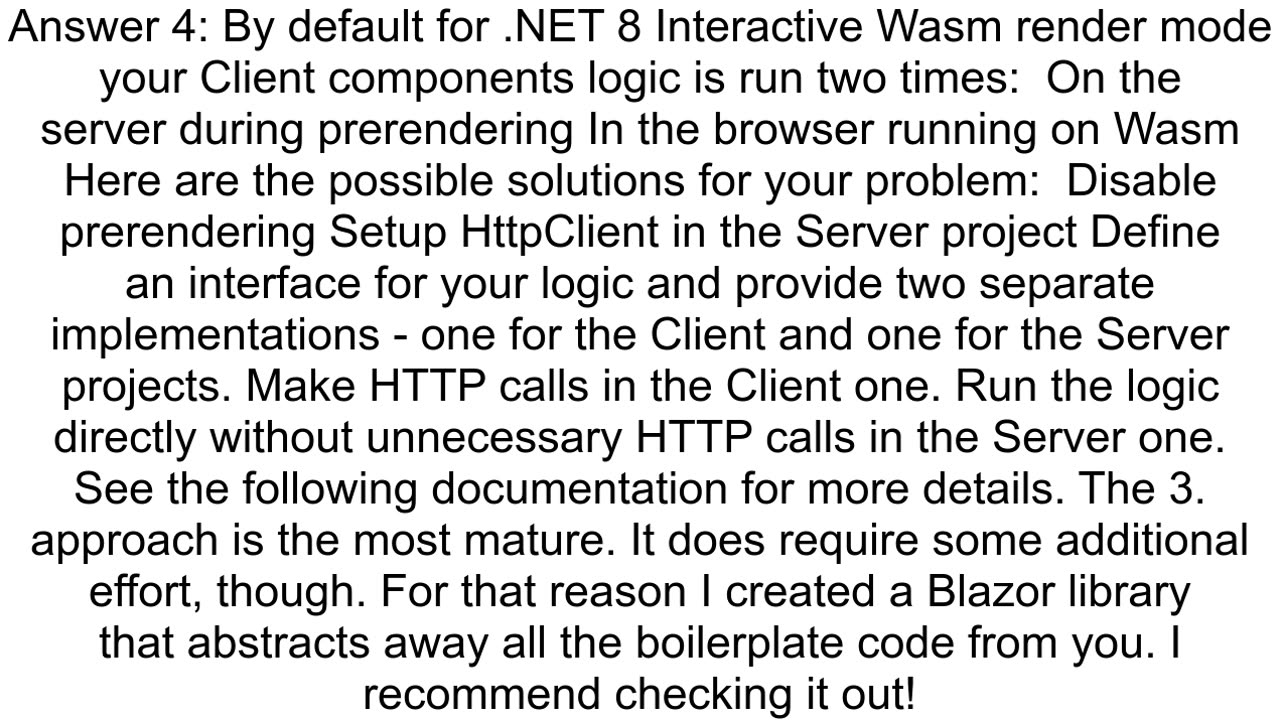 In the new Blazor Web App template using net 8 how do I make an HTTP request from a InteractiveWebA