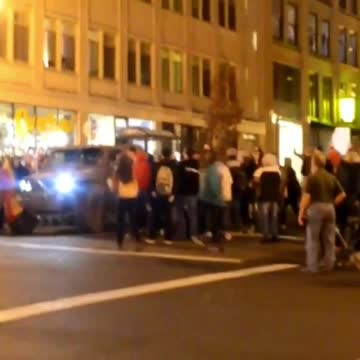 TRUMP Supporter's Jeep vandalized by protesters