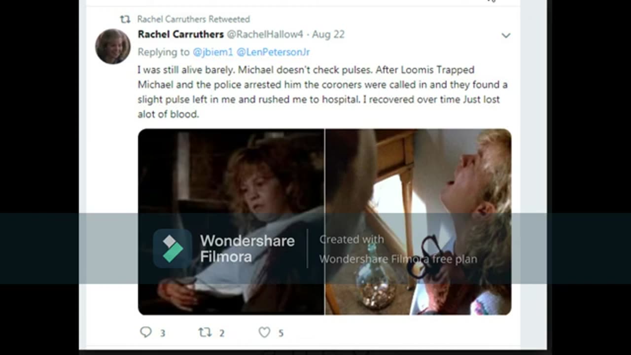 Rachel Confesses She Survived Halloween 5