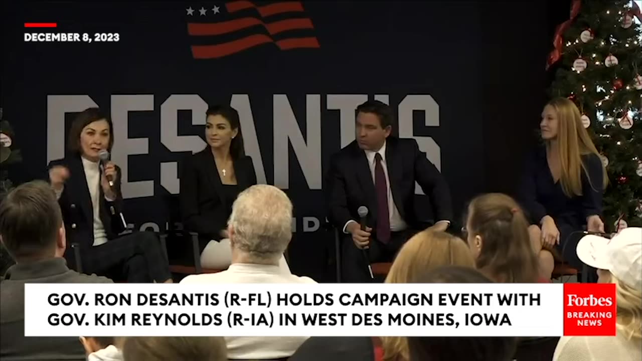 JUST IN- DeSantis Campaigns In Iowa Alongside Gov. Kim Reynolds As Caucus Nears