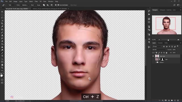 Use The Pen tool To Circle The Face